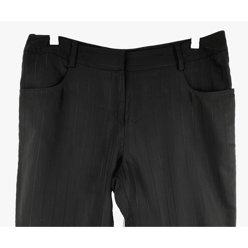 Christian Dior Luxury Pants Women's 8 Black Lambskin Trimmed Striped Lined 40 - Picture 3 of 14